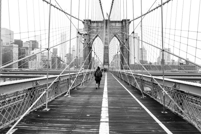 New-York Pont de Brooklyn en N&B Ekla